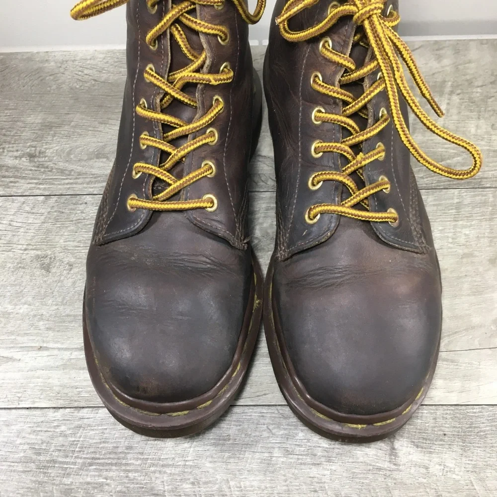 Vtg Docs Dr. Martens 1460 839 Distressed Brown Leather Men’s Combat Punk Boots 8